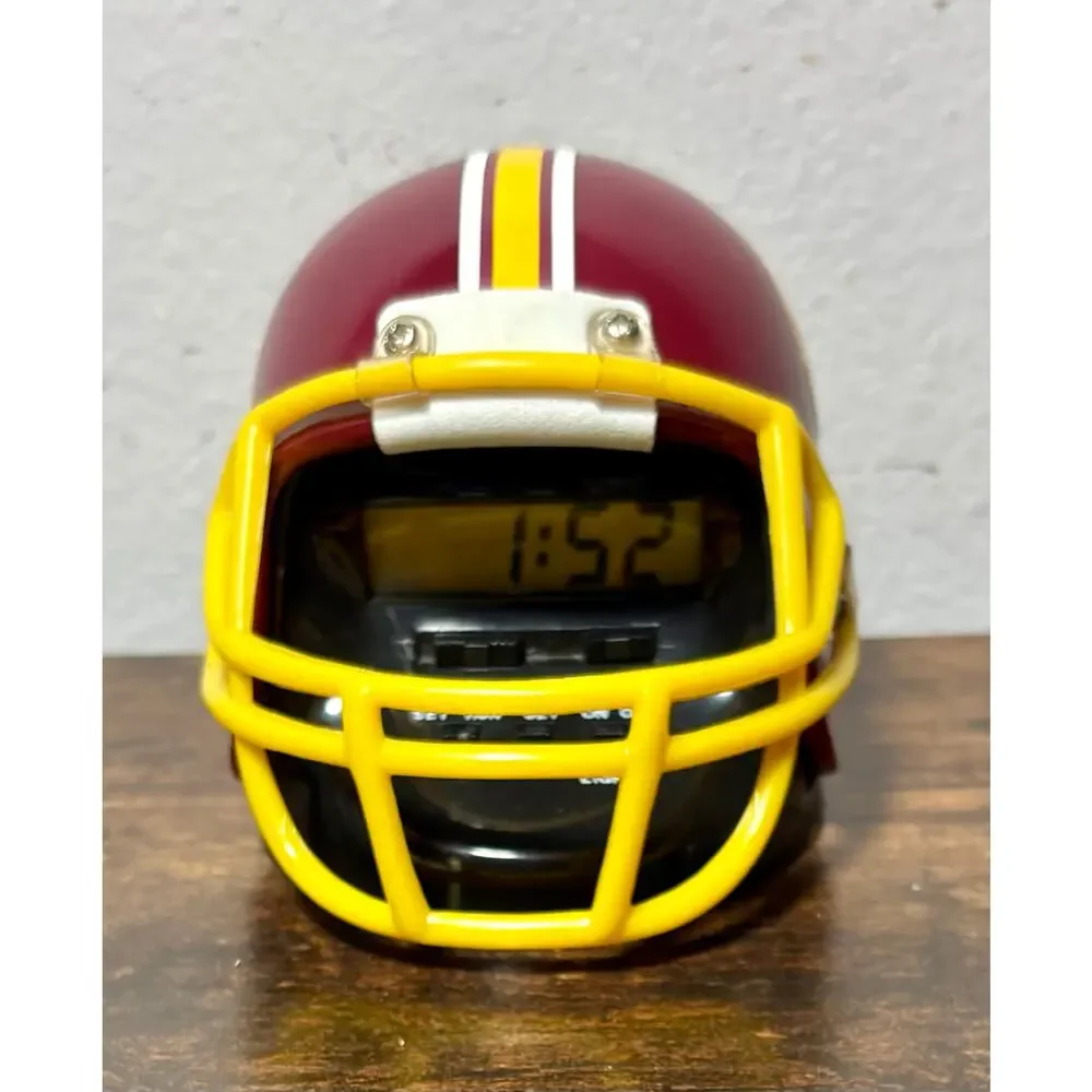 Vintage 80s Washington Redskins Mini Helmet Quartz Digital Alarm Clock Works